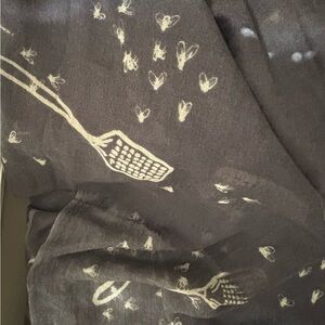 Virginia Johnson Gray light weight Fabric large Scarf